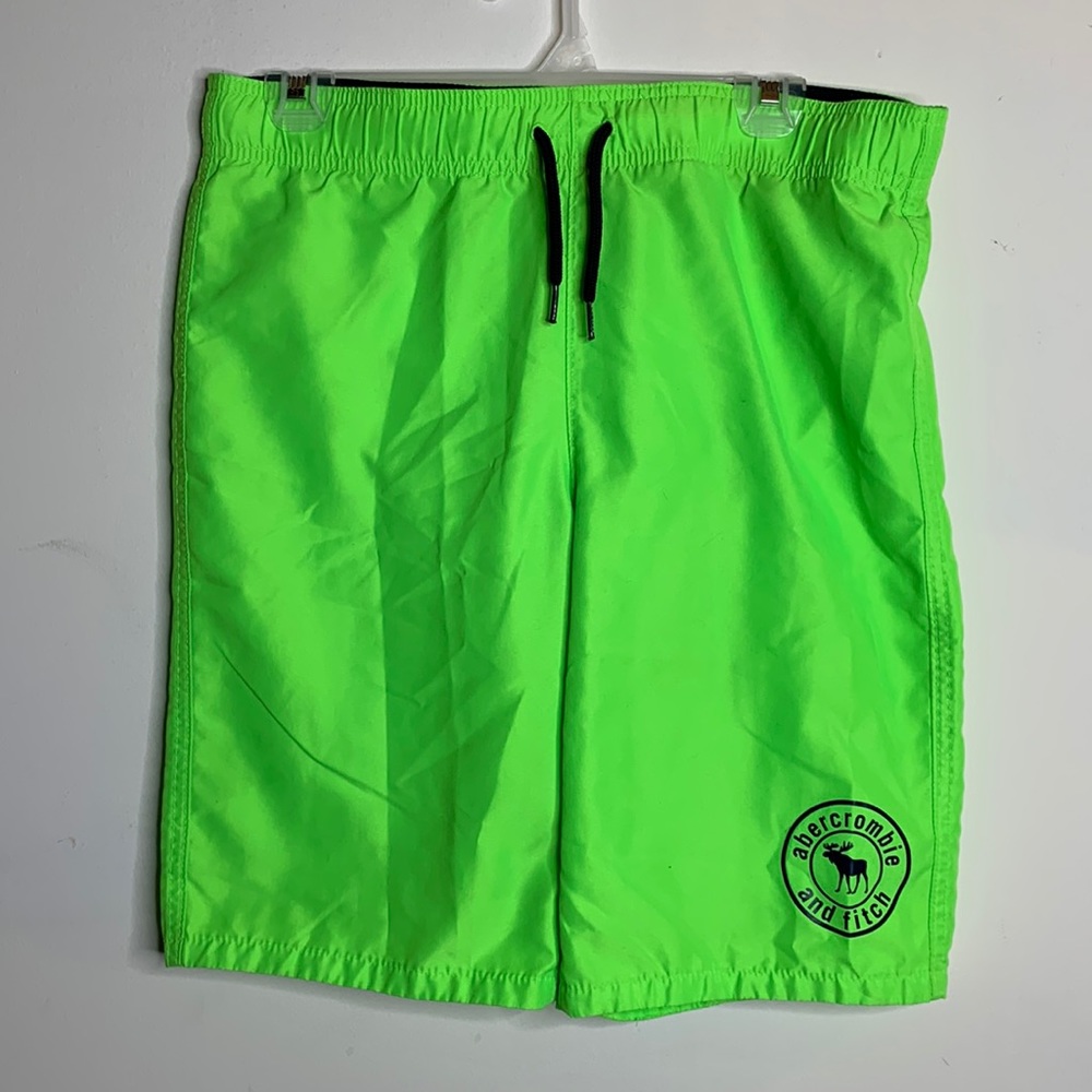 Boys Abercrombie & Fitch Neon Green Swim Trunks XL 16